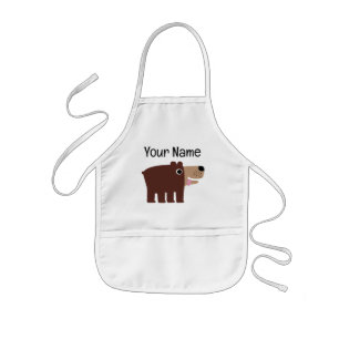 Grote bruine beer welp cartoon kinder bibschort schort