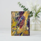 Grote bruine Cicada:Briefkaart Briefkaart (Staand voorkant)
