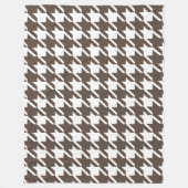 Grote bruine Houndstooth fleece deken (Voorkant)