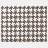 Grote bruine Houndstooth fleece deken (Voorkant (Horizontaal))