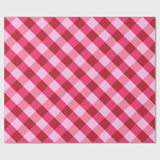 Grote Buffalo Check, aardbei roze en rood Cadeaupapier (Vlak)