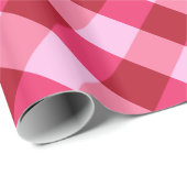 Grote Buffalo Check, aardbei roze en rood Cadeaupapier (Rol Hoek)