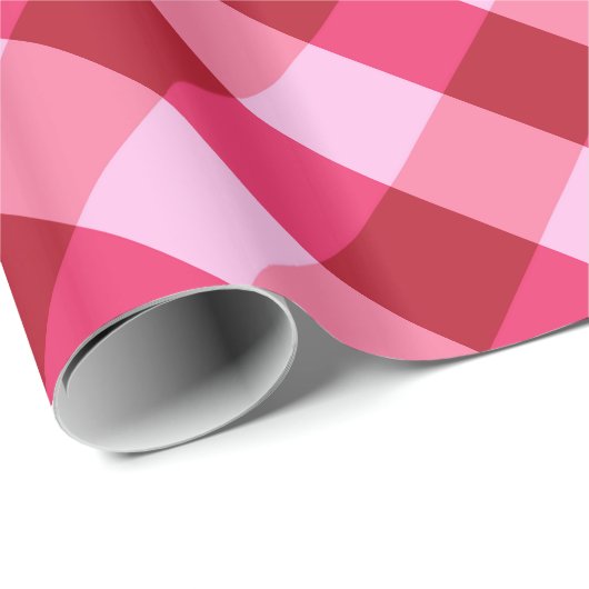 Grote Buffalo Check, aardbei roze en rood Cadeaupapier (Rol Hoek)