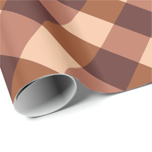 Grote Buffalo Check, cacaobruin en buffroze Cadeaupapier