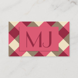 Grote buffelcheque, bruine, crème en taupe visitekaartje