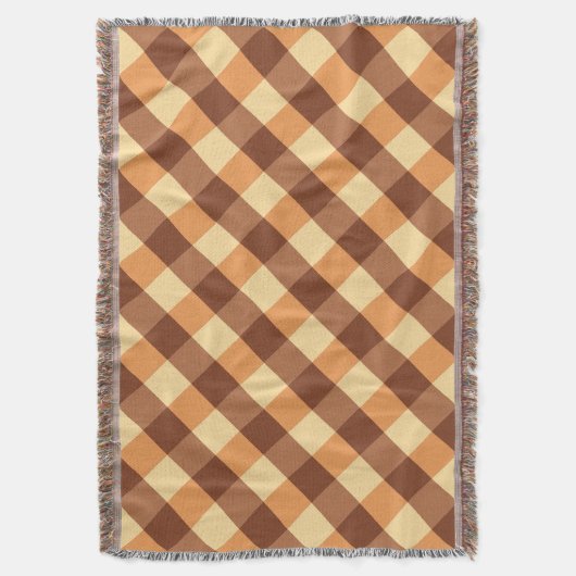 Grote buffelcheque, lichtbruin en goudgeel deken (Voorkant Verticaal)
