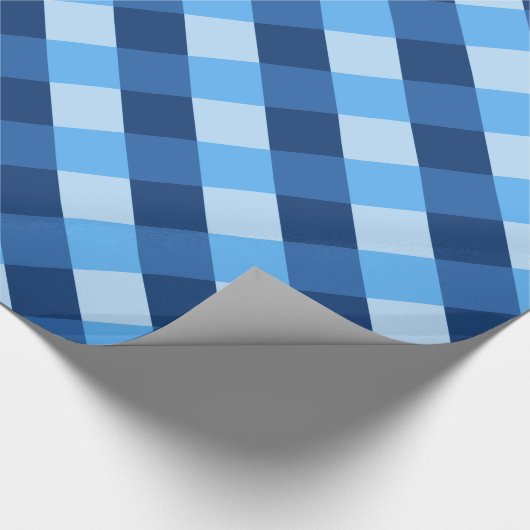 Grote buffelcheque, schaduwen van denim blauw cadeaupapier (Hoek)