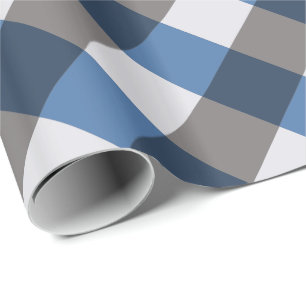 Grote buffelcontrole, grijs/grijs en blauw cadeaupapier