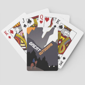 Grote Buitenlucht Retro Montana Reisadvertentie Ku Pokerkaarten
