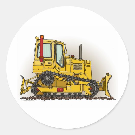 Grote Bulldozer Dozer Kinder Sticker (Voorkant)
