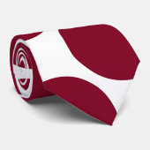 Grote Burgundy Polka Dots op wit Stropdas (Opgerold)