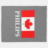Grote Canadese vlag, aangepaste kleurendeken Fleece Deken (Voorkant (Horizontaal))