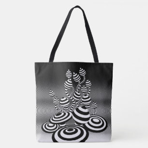 Grote Canvas tas Magic Mushrooms optisch ontwerp.