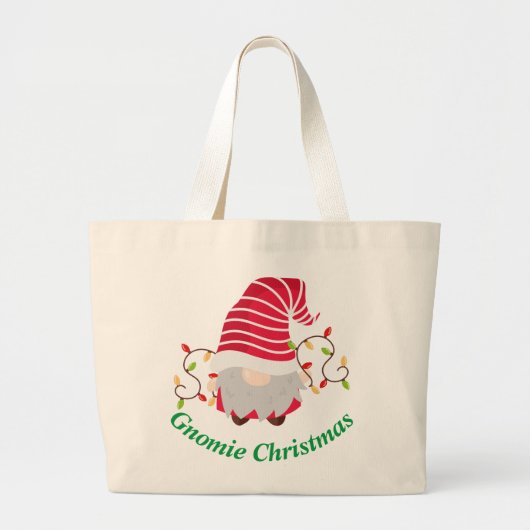 Grote Canvas tas met kerstmis Gnomie (Voorkant)