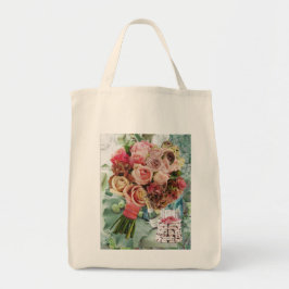 Grote Canvas tas met Rozen en champagne