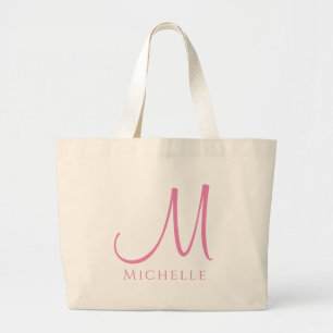 Grote Canvas tas Monogram Initiaal Letter-naam