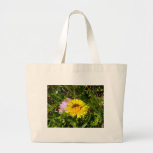 Grote canvas tas van bijen en andelion