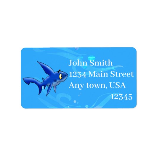 Grote Cartoon haai Etiket (Voorkant)