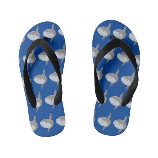 Grote cartoon van de zeeduivel kinder teenslippers (Voetbed)