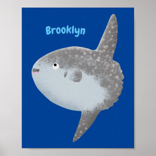 Grote cartoon van de zeeduivel poster