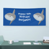 Grote cartoon van de zeeduivel spandoek (Beurs)