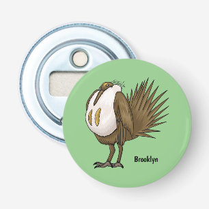 Grote cartoon van een grote hondenboomgaard button flesopener