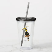 Grote cartoon van hondvogel acryl drinkbeker (Achterkant)