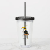 Grote cartoon van hondvogel acryl drinkbeker (Voorkant)