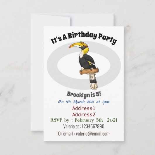 Grote cartoon van hondvogel kaart (Voorkant)