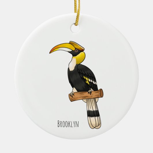 Grote cartoon van hondvogel keramisch ornament (Voorkant)