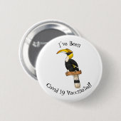 Grote cartoon van hondvogel ronde button 5,7 cm (Voorkant /achterkant)
