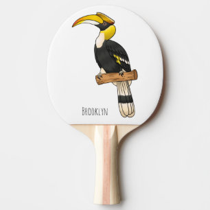 Grote cartoon van hondvogel tafeltennisbatje