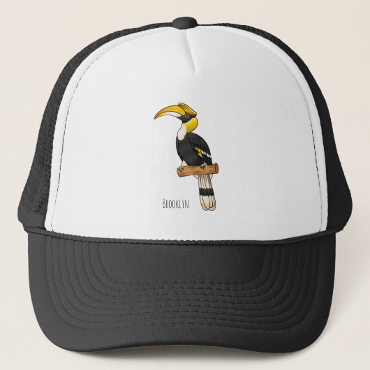 Grote cartoon van hondvogel trucker pet (Voorkant)