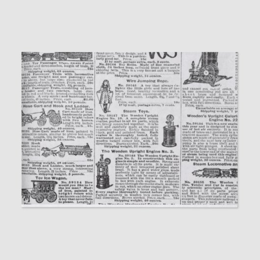 Grote  cataloguspagina tissuepapier (Voorkant)