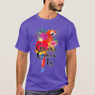 Grote Caymaneilanden Tropische papegaai T-shirt