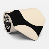 Grote Champagne Polka Dots op zwart Stropdas (Opgerold)