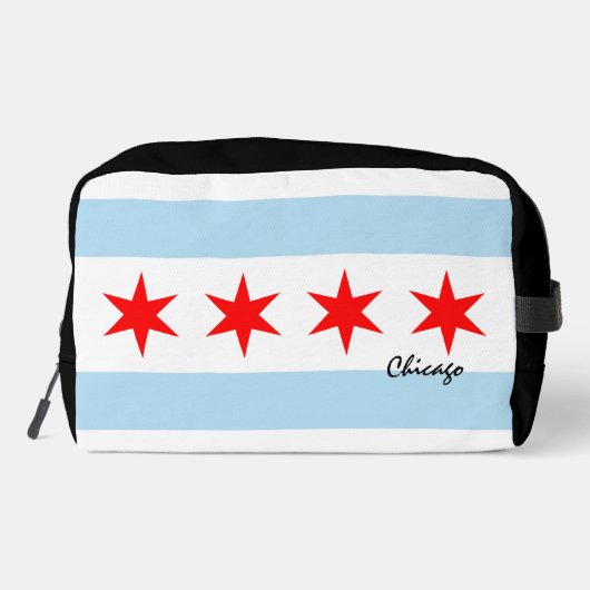 Grote Chicago tas, mode, Chicago vlag Toilettasje (Achterkant)