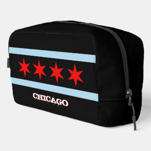 Grote Chicago tas, mode zwart, Chicago flag Toilettasje