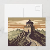 Grote Chinese Muur Reizen Briefkaart (Voorkant / Achterkant)