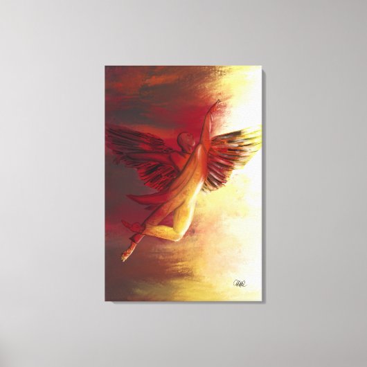 Grote Christelijke Wall Art Angel No. 1 in rood Canvas Afdruk (Voorkant)