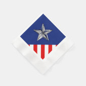 Grote Chroom als Silver Star op feestelijke kleure Servetten (Hoek)