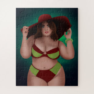 GROTE CHUBBY BBW VROUW BIKINI JIGSAW PUZZZLE LEGPUZZEL