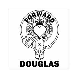GROTE Clan Douglas Gevleugeld Hart Rubber Stamp Rubberstempel