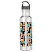 Grote componisten op postzegels, driekleurenpatroo waterfles  (Achterkant)