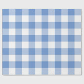 Grote Cornflower Blue en witte gingham Cadeaupapier (Vlak)
