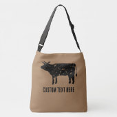 Grote cross-body tas met zwart koe silhouet