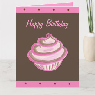 Grote Cupcake Gefeliciteerd Verjaardagskaart  Kaart