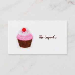 Grote Cupcake & Kers Waterverf Chic Bakkerij Visitekaartje