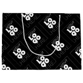 Grote Custom Paper Company Logo Black Shopping Bag Groot Cadeauzakje (Achterkant)