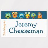 Grote Custom School Supply Labels voor kinderen (Design 1)